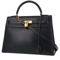 Сумка Hermès Kelly 32 см из темно-синей кожи