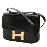 Сумка Hermès Constance черного цвета под крокодила Niloticus