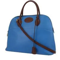 Сумка Hermès Bolide из кожи Courchevel королевского синего и коричневой кожи Courchevel
