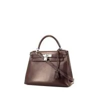 Сумка Hermès Kelly 28 см из коричневой коробчатой кожи