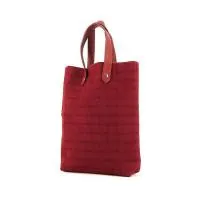 Сумка-шоппер Hermès Amedaba из красной ткани и кожи