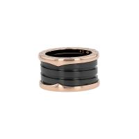 Кольцо Bulgari B.Zero1, большая модель, из розового золота и керамики