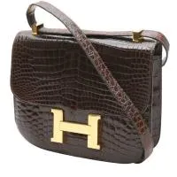 Сумка Hermès Constance из коричнево-гаванского крокодила.