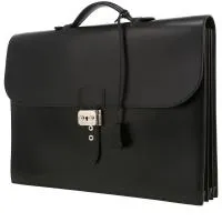 Портфель Hermès Sac à sends из кожи черного цвета