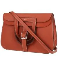 Сумка через плечо Hermès Halzan из кожи Taurillon Clémence Медного цвета.