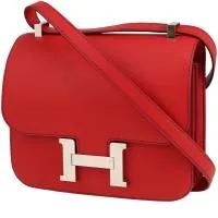 Сумка через плечо Hermès Constance крупной модели из красной кожи Swift