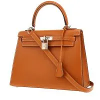 Сумка Hermes Kelly 25 см из кожи золотого цвета