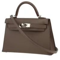 Сумка Hermès Kelly 20 см из серой кожи эпсома