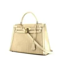 Сумка Hermes Kelly 32 см из кремовой кожи и бежевого конского волоса