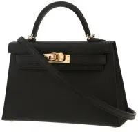 Сумка Hermès Kelly 20 см из черной кожи эпсома