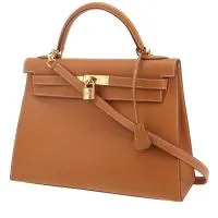 Сумка Hermès Kelly 32 см из золотистой кожи Шамони