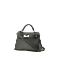 Сумка через плечо Hermès Kelly 20 см из черной кожи эпсома